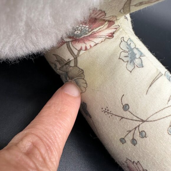 Vintage Floral Bunny Rabbit Plush Stuffed Animal Stand Up Cream Pink Cottagecore - Picture 8 of 12